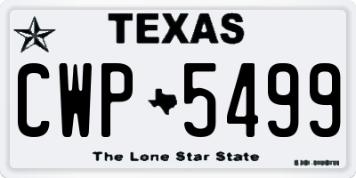 TX license plate CWP5499