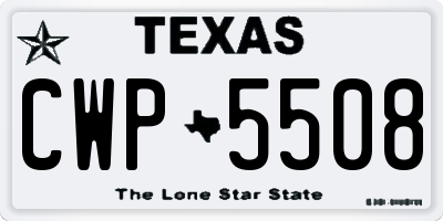 TX license plate CWP5508