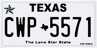TX license plate CWP5571