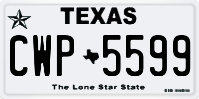 TX license plate CWP5599