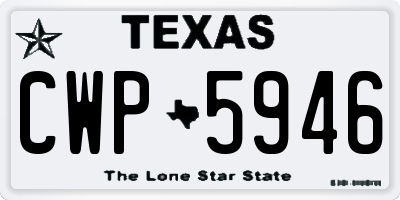 TX license plate CWP5946