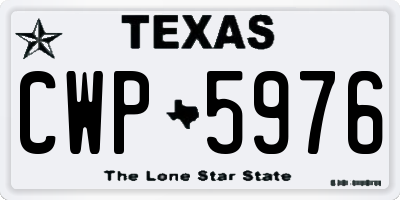 TX license plate CWP5976