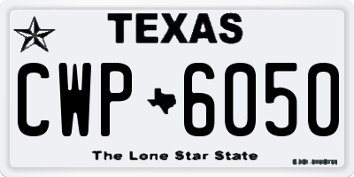 TX license plate CWP6050