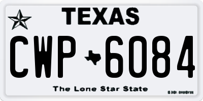 TX license plate CWP6084