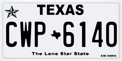 TX license plate CWP6140