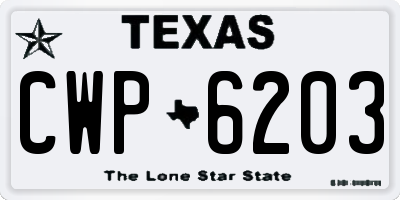 TX license plate CWP6203