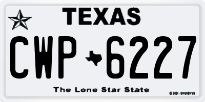 TX license plate CWP6227