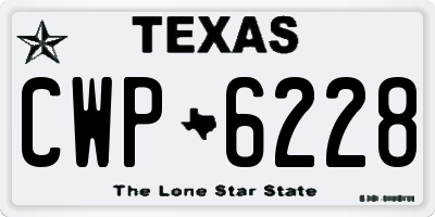 TX license plate CWP6228
