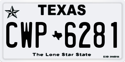 TX license plate CWP6281