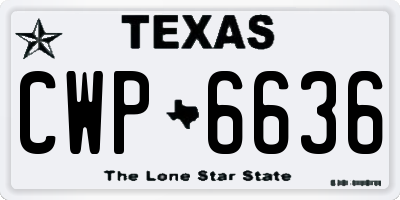 TX license plate CWP6636