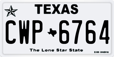 TX license plate CWP6764