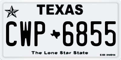 TX license plate CWP6855