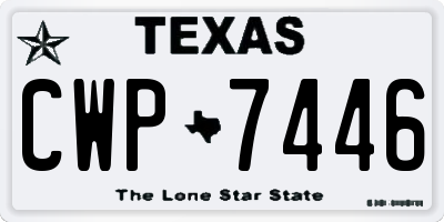 TX license plate CWP7446