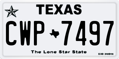 TX license plate CWP7497
