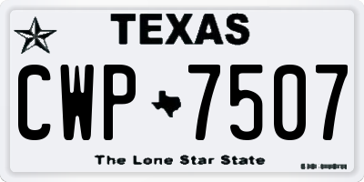 TX license plate CWP7507