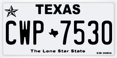 TX license plate CWP7530