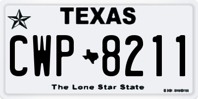 TX license plate CWP8211