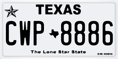 TX license plate CWP8886