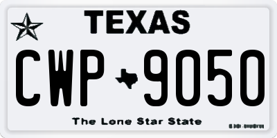 TX license plate CWP9050