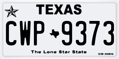 TX license plate CWP9373