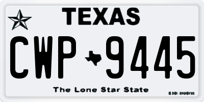 TX license plate CWP9445