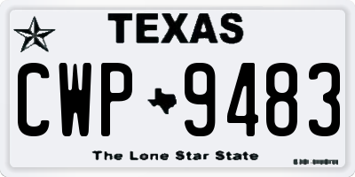 TX license plate CWP9483