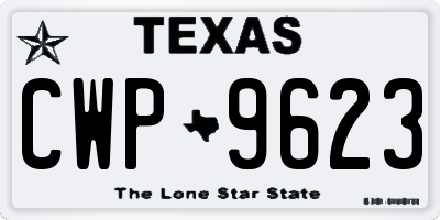 TX license plate CWP9623