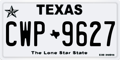 TX license plate CWP9627