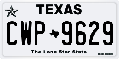 TX license plate CWP9629