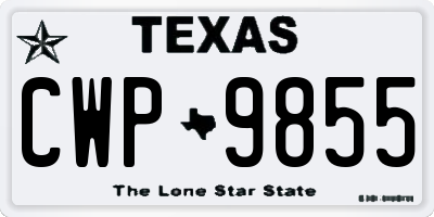TX license plate CWP9855