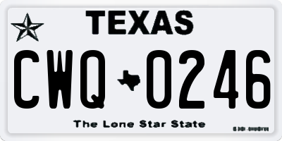 TX license plate CWQ0246