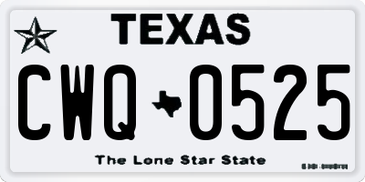 TX license plate CWQ0525