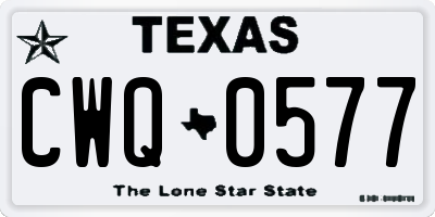 TX license plate CWQ0577