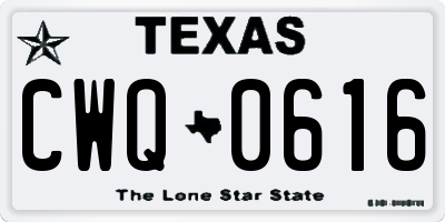 TX license plate CWQ0616