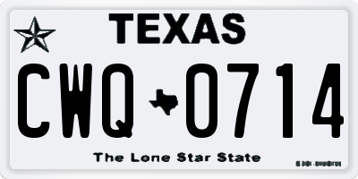 TX license plate CWQ0714