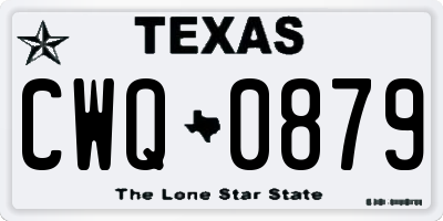 TX license plate CWQ0879