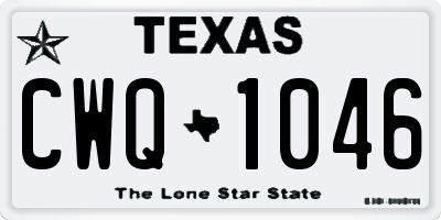 TX license plate CWQ1046