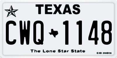 TX license plate CWQ1148