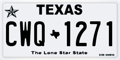 TX license plate CWQ1271