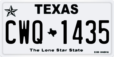 TX license plate CWQ1435