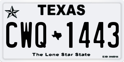 TX license plate CWQ1443