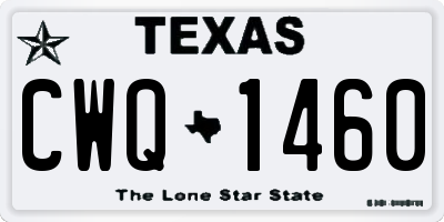 TX license plate CWQ1460