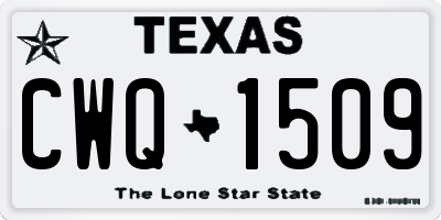 TX license plate CWQ1509