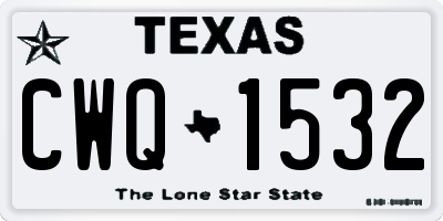 TX license plate CWQ1532