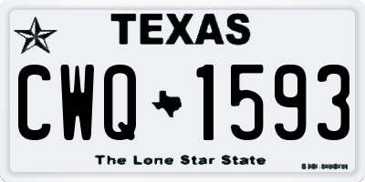 TX license plate CWQ1593
