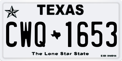 TX license plate CWQ1653