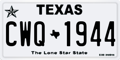 TX license plate CWQ1944