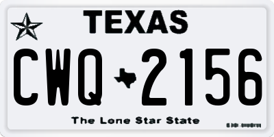 TX license plate CWQ2156