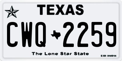 TX license plate CWQ2259
