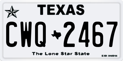 TX license plate CWQ2467